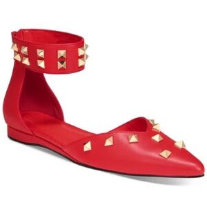 AAJ Lenox Red Flats with Gold Studs 5